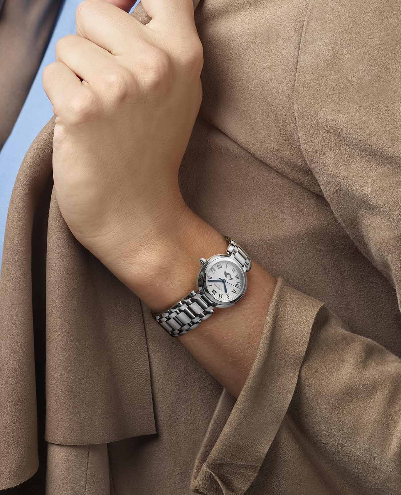 Longines Longines PrimaLuna L8.115.4.71.6 кварцевые женские часы часы крупный план серебристый циферблата